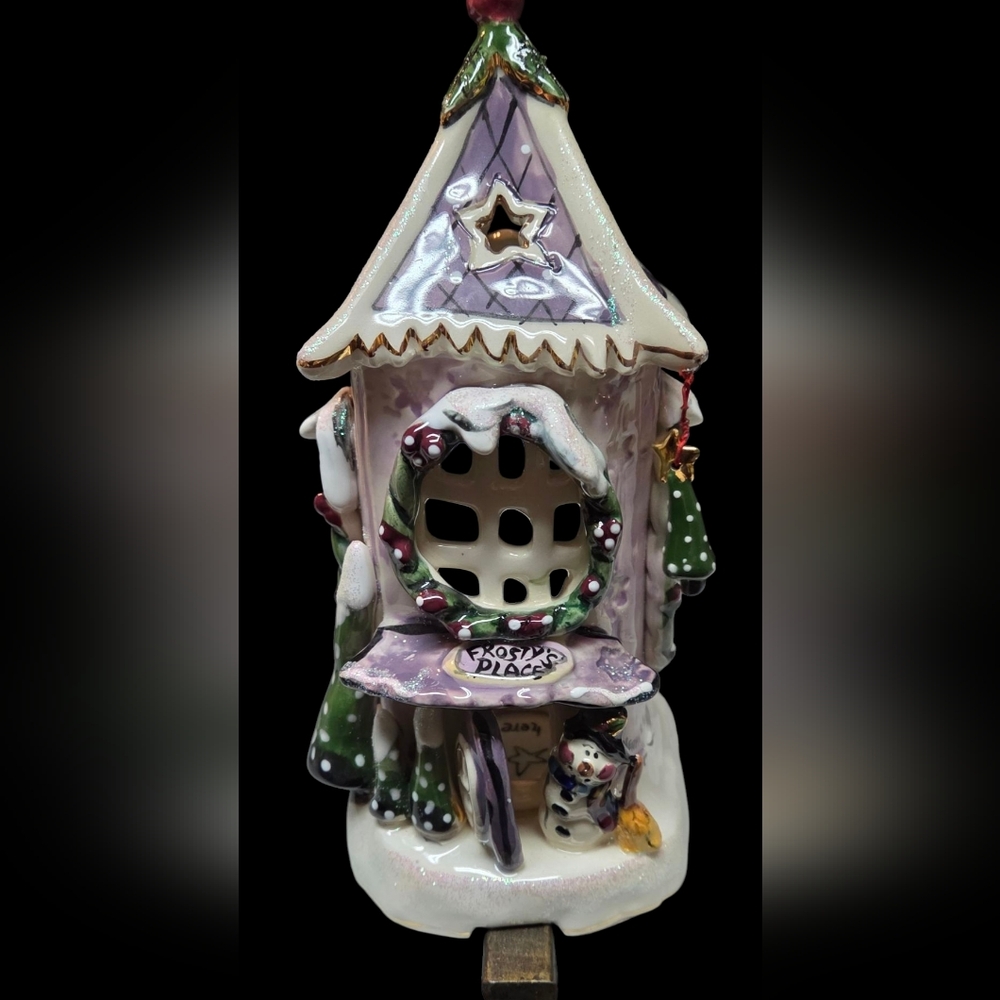 Blue Sky Clayworks Frosty's Place Tea Light Holder, Designed by Heather Goldminc